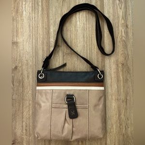 Black/ Tan Leather Sak Crossbody Bag